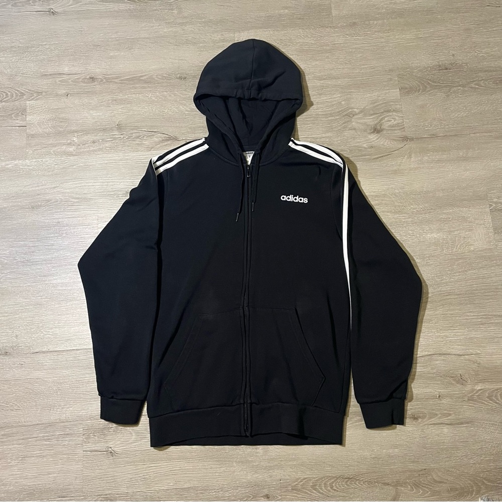 Adidas Black Zip Up Sweatshirt - M
